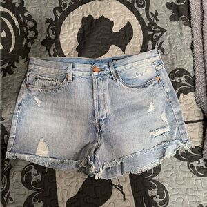 Blank NYC Frayed Hem Light Blue Jean Shorts